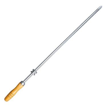 Imagem de Espeto Inox Para Coraçãozinho Com Roldana Churrasqueira Rotativa Cabo 