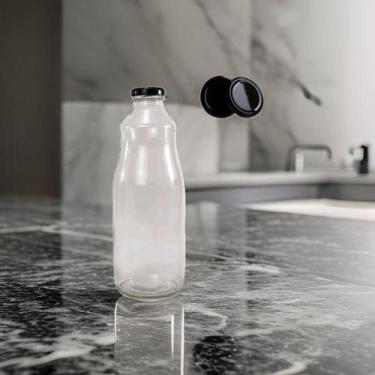 Imagem de Kit 2 Garrafas de vidro 1,5 litros c/tampa pra por suco , água , iogur