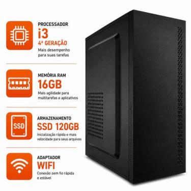 Imagem de Computador CPU Intel i3 De 4ª Geração 16gb Ram Ddr3 Ssd 120gb Desktop 