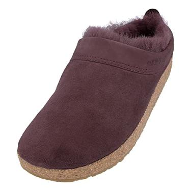 Imagem de HAFLINGER Tamanco unissex de couro de cordeiro Snowbird, Malva, 6 Women/4 Men