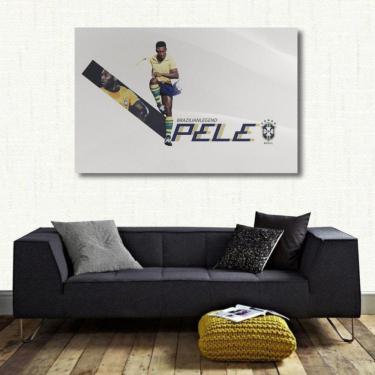Imagem de Quadro decorativo Pelé Rei do Futebol com Tela de Tecido
