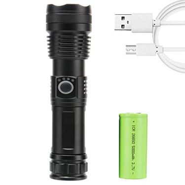 Imagem de Lanterna LED à prova d'água de liga de alumínio P50, foco retrátil, lanterna potente, com bateria 26650, mais de 5000 mAh, resistente a choque e resistente a quedas,