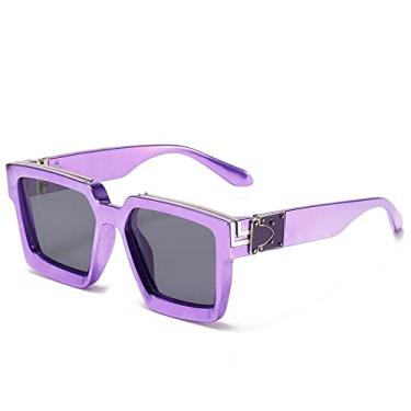Imagem de Steampunk Sunglasses Men Luxury Designer Retro Trend Sunglasses Women Square Anti-Glare Driving Glasses Male,C16Purple,china