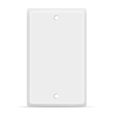 Imagem de Capa de tomada de placa de parede TNP em branco – Capa de painel de tomada com inserção de tomada de placa de rosto em branco tamanho padrão de um único gangue (branca), 1 Pack