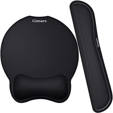 Imagem de Gimars Upgrade Enlarge Superfine Fibre Soft Smooth Gel Ergonômico Mouse Pad Suporte de Pulso e Teclado Apoio de Pulso para Computador, Laptop, Mac, Jogos e Escritório, Durável, Confortável e Alívio da