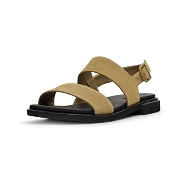 Imagem de Camper Sandália rasteira feminina moderna, Marrom médio, 38