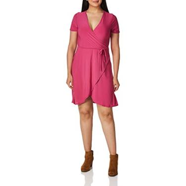 Imagem de Star Vixen Women's Short-Sleeve Ballerina Wrap Dress, Fuchsia Solid, Small