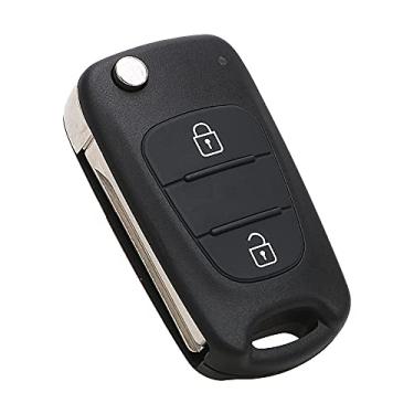 Imagem de CSHU 3 Botões Flip Folding Blank Key Car-style Replacement Car Key Case Cover Chaveiro Ring Key Bag apto para Hyundai Solaris