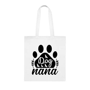 Imagem de Sacola Dog Nana, presente de nana de cachorro, aniversário, para cachorro nana, bolsa de ombro de nana de cachorro, sacola reutilizável para cachorro Nana, Branco