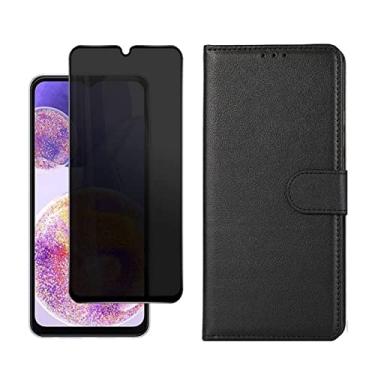 Imagem de Kit Capa Carteira Flip + Pelicula Privacidade Compatível Samsung Galaxy A13 A23 A33 A53 A73 (Galaxy A33)