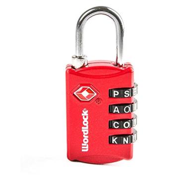 Imagem de Wordlock LL-206-RD cadeado de bagagem com combinação aprovada pela TSA – 4 códigos, vermelho, normal