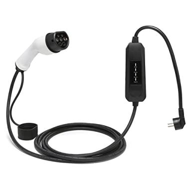 Imagem de Carregador portátil EV nível 2 – Carregador inteligente de até 16 A, funciona com saídas de 120 V ou 240 V, cabo de carregamento carrega EVs mais rápido, branco, 5 m