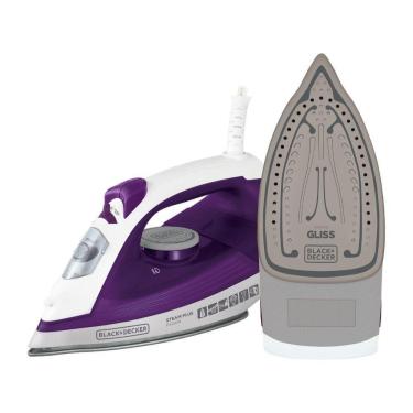Imagem de Ferro de Passar a Vapor Black+Decker FX2500 Steam Plus - com Base Ceramic Gliss e Vapor Vertical - Roxo