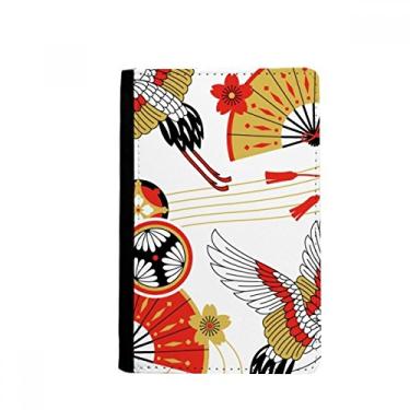 Imagem de Crane Ventilador Dobrável Sakura Padrão Porta Passaporte Notecase Burse Carteira Carteira Carteira Cartão, Multicolor