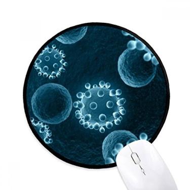 Imagem de Mouse pad Science Blue Cell Pattern Creature Desktop Office Tapete redondo para computador