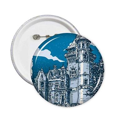 Imagem de Emblema do Old Castle Medieval Cavaleiros da Europa Broche Emblema Emblema Acessório Decoração 5 peças