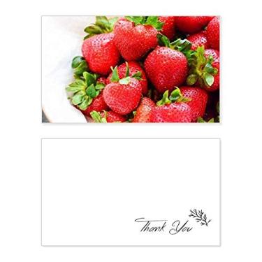 Imagem de Foto de frutas vermelhas morango frescas cartão de agradecimento papel de aniversário saudação apreciação de casamento