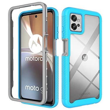 Imagem de Capas de proteção resistentes de cor sólida compatíveis com Motorola Moto G32 G 32 Capas de silicone de nível militar anti-queda Capa traseira (azul claro, Motorola Moto G32)