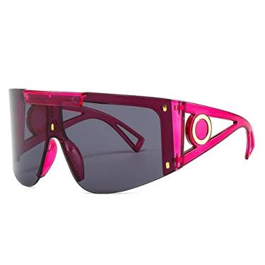 Imagem de Óculos de sol grandes de luxo de uma peça para mulheres vintage óculos de sol quadrado arqueado masculino perna larga sem aro hip hop, 7, tamanho único