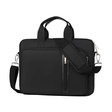 Imagem de GAHLAY Bolsa Para Notebook À Prova D'água 13,3 14 15,6 17,3 Polegadas Bolsa De Ombro Para Computador Bolsa Feminina Pasta (Color : Black, Size : 15.6 inch)