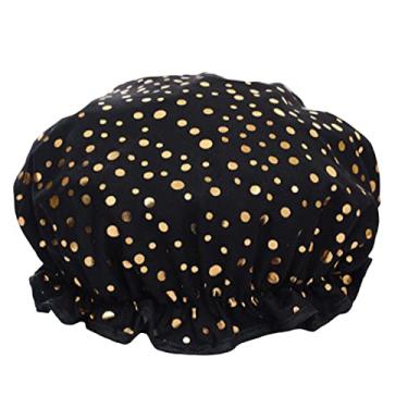 Imagem de Impressão Na Touca De Banho De Banho De Banheira Touca De Banho Com Faixa Elástica De Dupla Camada Reutilizável À Prova D'água Para Chuveiro De Salão De Spa Para Spa