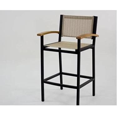 Imagem de Banqueta Alta Aluminio Tela Sling Bar Cozinha Área De Lazer