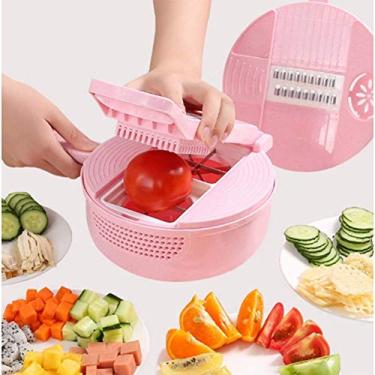 Imagem de cortador de mandolina de vegetais, conjunto de ferramentas de corte multifuncional de cozinha para cortadores de frutas vegetais ralador separador de ovos descascador cesta de filtro recipiente de alimentos protetor de mão