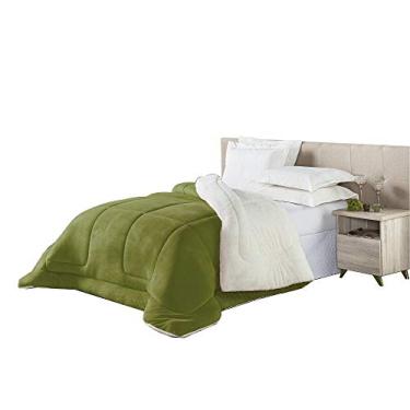 Imagem de Coberdrom Edredom Solteiro Pele De Carneiro Sherpa Verde
