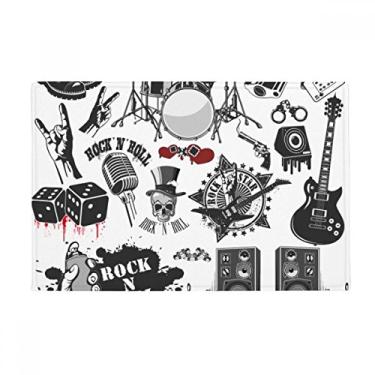 Imagem de DIYthinker Tapete antiderrapante para porta de banheiro com combinação de instrumentos musicais