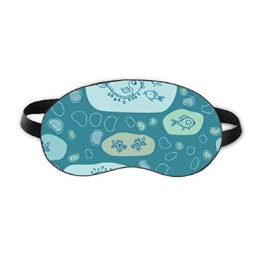 Imagem de Blue Bubbles Line Desenho abstrato Peixes Sleep Eye Shield Soft Night Vlindfold Shade Cover