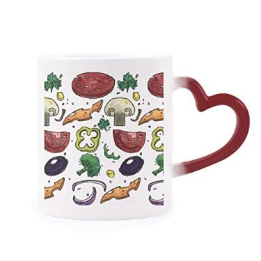 Imagem de Pizza Tomate Foods Peppers cebola sensível ao calor Caneca vermelha muda de cor