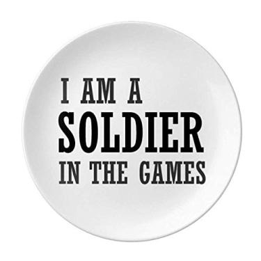 Imagem de Prato decorativo de porcelana para jantar I Am A Soldier In The Games