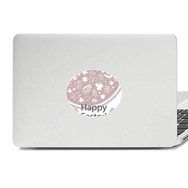 Imagem de Adesivo de notebook com emblema de estrela de ovo roxo Happy Easter Festival