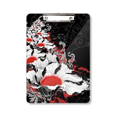 Imagem de Quadro de prancheta para decoração de peônias de flores, pasta, bloco de notas A4