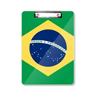 Imagem de Bandeira Nacional do Brasil América do Sul Country Prancheta Pasta Bloco de Escrita Placa de Apoio A4