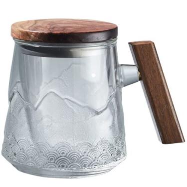 Imagem de PAYNAN Xícara de chá de vidro de 600 ml, separação de água, copo de escritório com filtro resistente ao calor