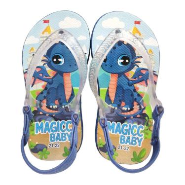 Imagem de Chinelo Menino Bebê Sandália Dragão Azul Magicc Baby