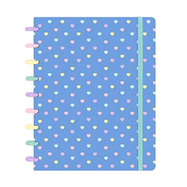 Imagem de Caderno Disco ISCOOL Inteligente M Colors Poá Corações Azul