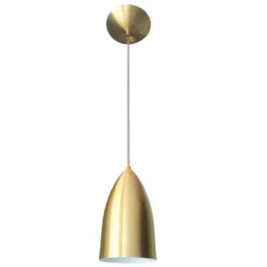 Imagem de Luminária Pendente Bala Dourado 15cm  Stilo Lustres