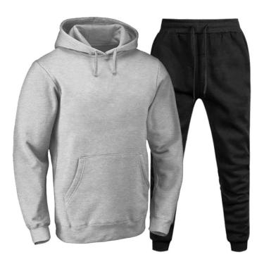 Imagem de Conjunto Moletom Masculino Infantil Bolso Canguru Capuz Liso-Masculino