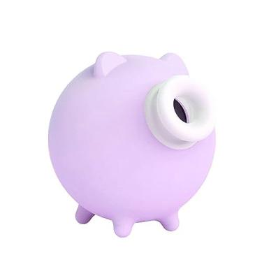Imagem de Piggy S-Hande Porquinho Sugador de Clitóris 9 Intensidades Pulsação de Ar Recarregavél em Silicone Rosa (LILÁS)