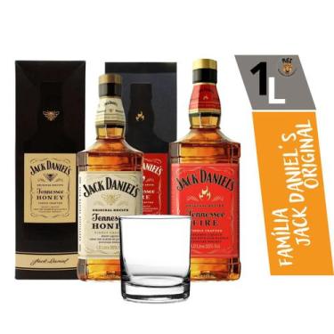 Imagem de Whisky Jack Daniel's Honey + Jack Fire Original Com Caixa 1000 Ml + Co