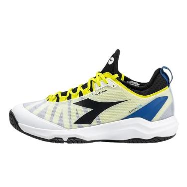 Imagem de Diadora Tênis masculino Speed Blushield Fly 4+ All Ground, Branco/preto/azul Deja Vu, 11.5