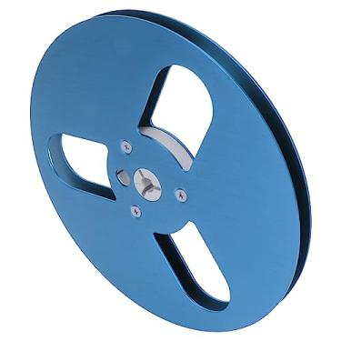 Imagem de Carretel de take-up, carretel de fita vazia de 1/4 de 17 cm, carretel aberto de cubo pequeno, carretel de absorção de fita de som com 3 furos, carretel de absorção vazio para gravação para Nab (azul)