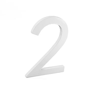 Imagem de Montague Metal Products MHN-06-F-WE1-2 Alumínio escovado sólido moderno números de casas de endereço, 15 cm, branco revestido com pó