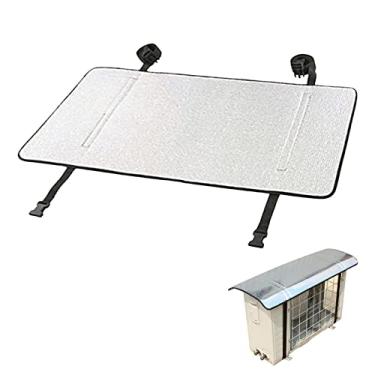Imagem de Capa portátil para ar condicionado externo folha de alumínio à prova de chuva com alça pano de proteção CA à prova de poeira vida útil prolongada todas as estações universal, prata, 145 x 45 cm