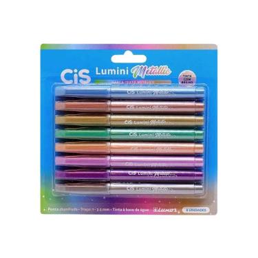 Imagem de Marca Texto Lumini Metálica Com 8 Unidades - Cis