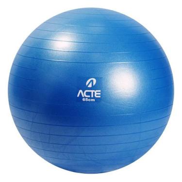 Imagem de Bola De Pilates 65cm, Azul, Com Bomba De Ar, T9, Acte Sports