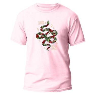 Imagem de Camiseta Básica Algodão Premium Estampa Digital Cobra E Rosa - El Exqu