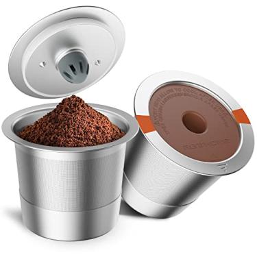 Imagem de RETHONE Filtro de café reutilizável para cafeteiras K Cups de aço inoxidável, filtros reutilizáveis de cápsulas de café para cafeteiras Keurig 1.0 e 2.0, filtros de café recarregáveis sem BPA (2
